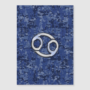 Chrome Like Cancer Sign on Blue Digital Camo