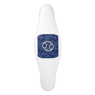Chrome Like Cancer Sign on Blue Digital Camo Ceramic Cabinet Pull