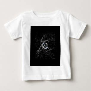 Chrome like Cancer Sign on Hevelius Engraving Baby T-Shirt