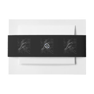 Chrome like Cancer Zodiac Sign on Hevelius Invitation Belly Band