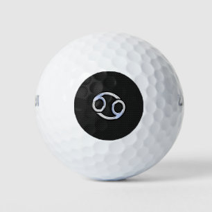 Chrome Like Cancer Zodiac Sign on Snake Decor Golf Balls