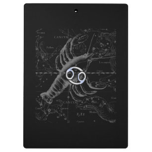 Chrome like Cancer Zodiac Symbol on Hevelius Clipboard