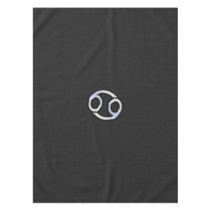 Chrome Like Cancer Zodiac Symbol on Snake Skin Tablecloth