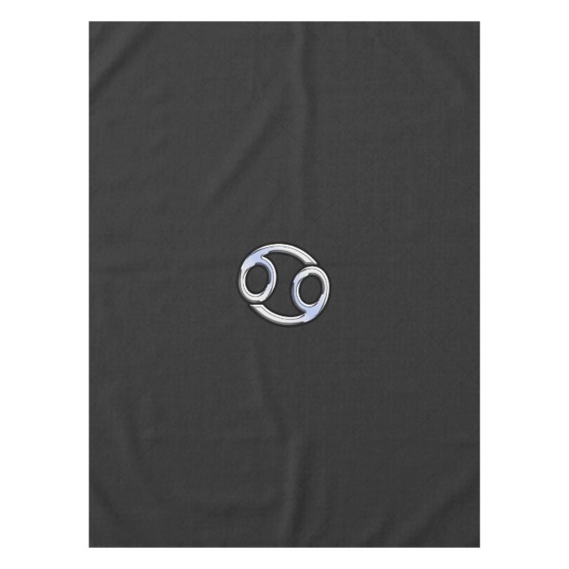 Chrome Like Cancer Zodiac Symbol on Snake Skin Tablecloth (Front)