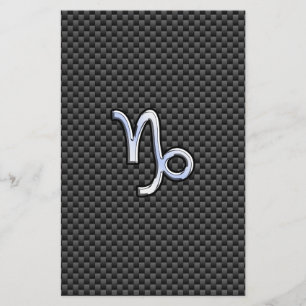 Chrome like Capricorn Zodiac Sign on Carbon Fibre Flyer