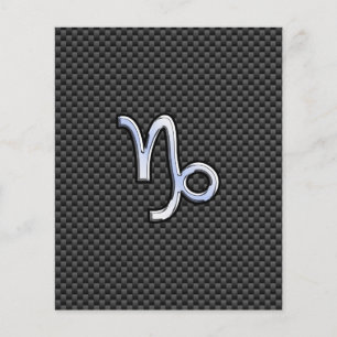 Chrome like Capricorn Zodiac Sign on Carbon Fibre Flyer