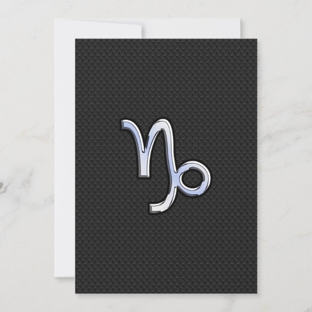 Chrome like Capricorn Zodiac Sign on Snake style (Front)