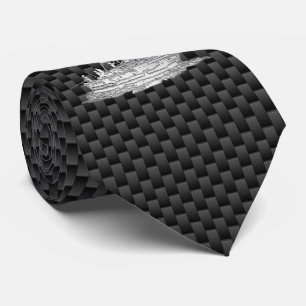 Chrome like Fishing Boat on Carbon Fibre style Tie