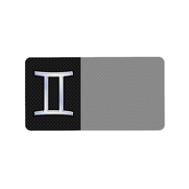 Chrome Like Gemini Zodiac Sign Label (Front)