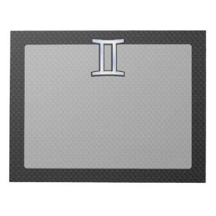 Chrome Like Gemini Zodiac Sign Notepad
