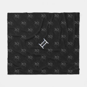 Chrome like Gemini Zodiac Sign on Hevelius Fleece Blanket
