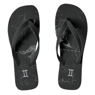 Chrome like Gemini Zodiac Sign on Hevelius Flip Flops