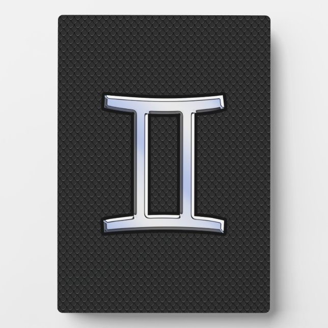Chrome Like Gemini Zodiac Sign Plaque (Front)
