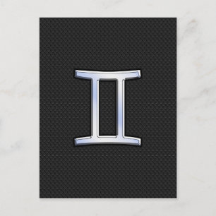 Chrome Like Gemini Zodiac Sign Postcard