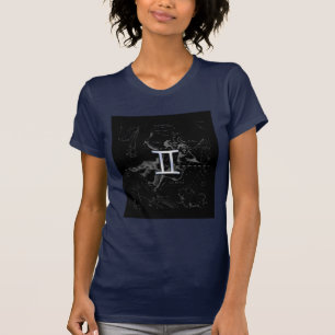 Chrome like Gemini Zodiac Symbol on Hevelius T-Shirt