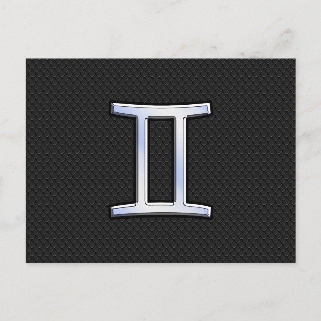 Chrome Like Gemini Zodiac Symbol Postcard (Front)