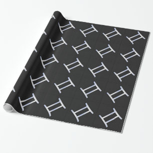 Chrome Like Gemini Zodiac Symbol Wrapping Paper