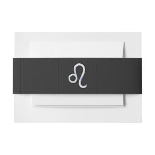 Chrome Like Leo Sign on snake skin Invitation Belly Band