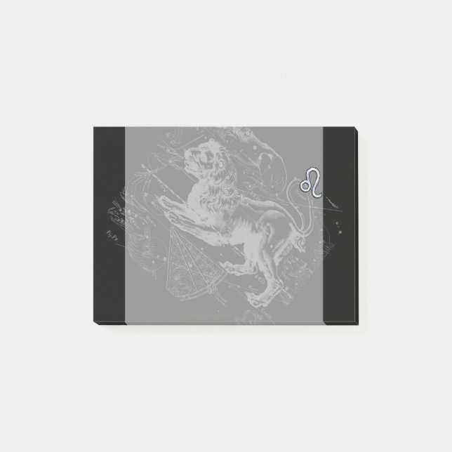 Chrome like Leo Zodiac Sign on Hevelius 1690 Post-it Notes (Front)