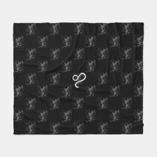 Chrome like Leo Zodiac Sign on Hevelius Fleece Blanket