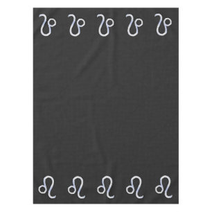 Chrome Like Leo Zodiac Sign on Snake Skin Decor Tablecloth