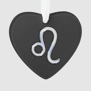 Chrome Like Leo Zodiac Sign on snake skin Ornament