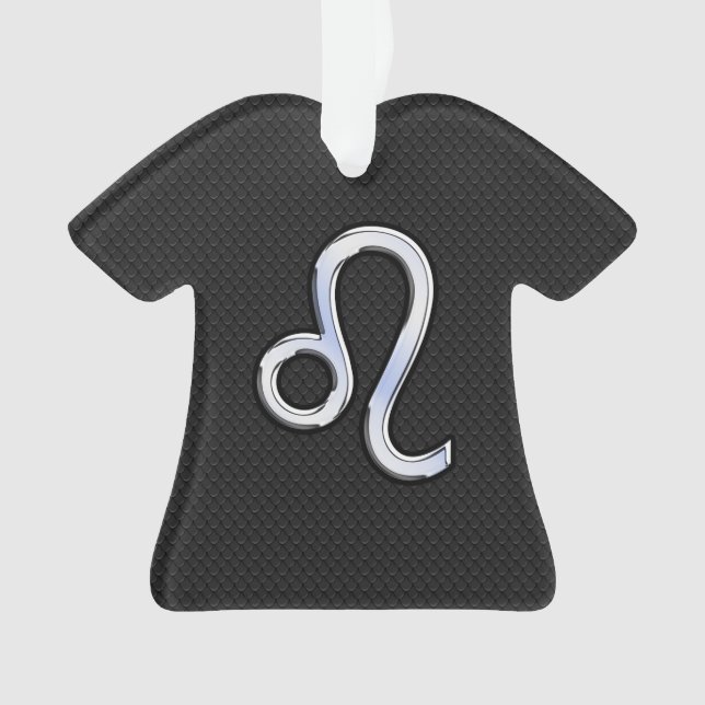 Chrome Like Leo Zodiac Sign on snake skin Ornament (Front)