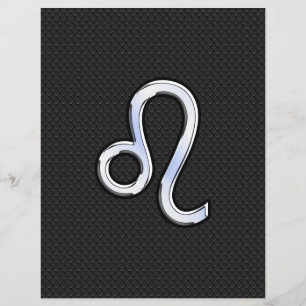 Chrome Like Leo Zodiac Symbol on snake skin Flyer