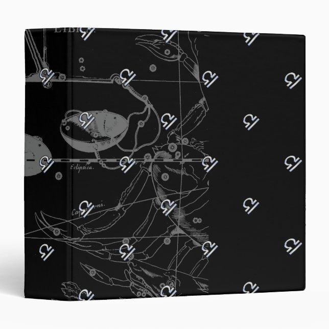 Chrome like Libra Zodiac Sign on Hevelius Binder (Front/Spine)