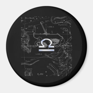 Chrome like Libra Zodiac Sign on Hevelius Magnet