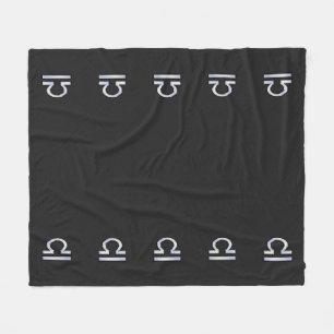 Chrome Like Libra Zodiac Symbol Snake Skin Decor Fleece Blanket