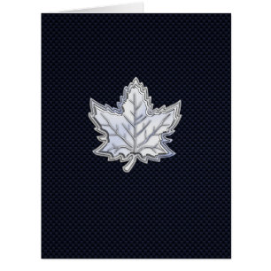 Chrome Like Maple Leaf Carbon Fibre Print