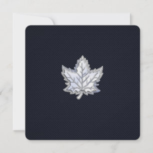 Chrome Like Maple Leaf on Carbon Fiber Print