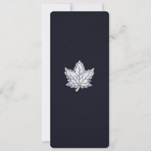 Chrome Like Maple Leaf on Carbon Fiber Print