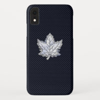 Chrome Like Maple Leaf on Carbon Fibre Stylish