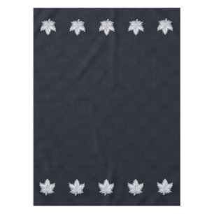 Chrome Like Maple Leaf on racy Carbon Fibre Print Tablecloth