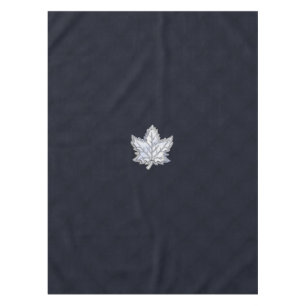 Chrome Like Maple Leaf on racy Carbon Fibre Print Tablecloth