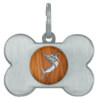 Chrome Like Marlin on Teak Wood Grain Decor
