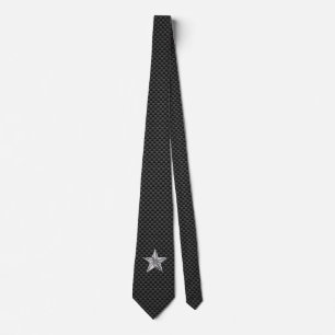 Chrome like Nautical Star on Carbon Fibre style Tie