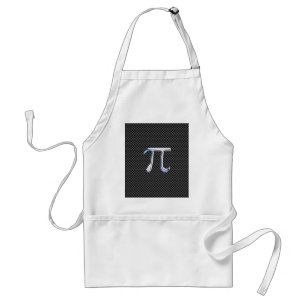 Chrome Like Pi Symbol in Carbon Fiber Style Standard Apron