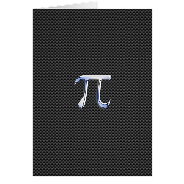 Chrome Like Pi Symbol on Carbon Fibre Print (Front)