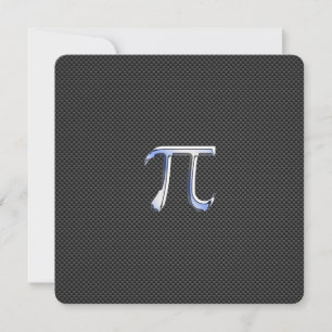 Chrome Like Pi Symbol on Carbon Fibre Print