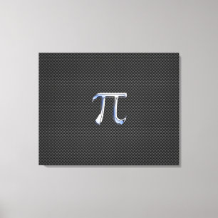 Chrome Like Pi Symbol on Carbon Fibre Print