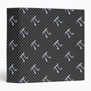 Chrome Like Pi Symbol on Carbon Fibre Print Binder