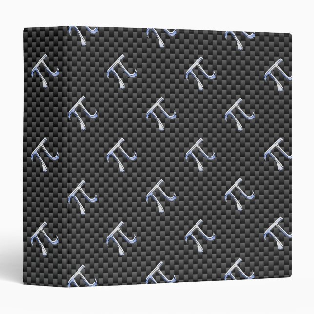 Chrome Like Pi Symbol on Carbon Fibre Print Binder (Front/Spine)