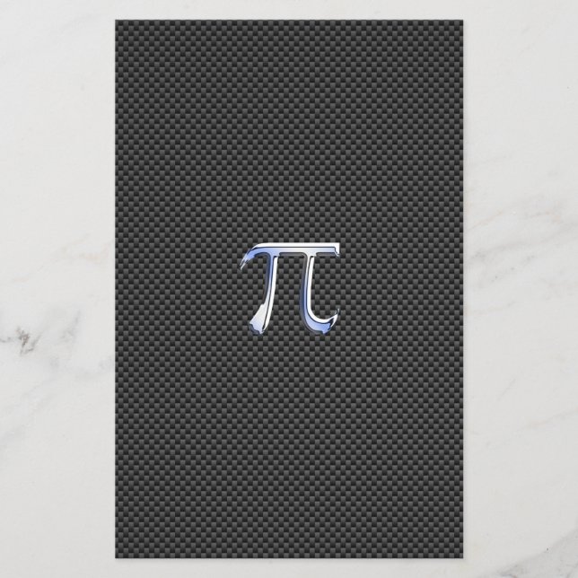 Chrome Like Pi Symbol on Carbon Fibre Print Flyer (Front)