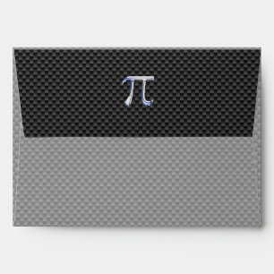 Chrome Like Pi Symbol on Carbon Fibre Style Envelope