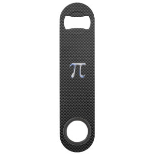 Chrome Like Pi Symbol on Carbon Fibre Style Speed Bottle Opener