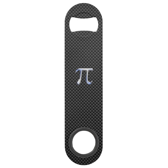 Chrome Like Pi Symbol on Carbon Fibre Style Speed Bottle Opener (Front)