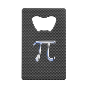Chrome Like Pi Symbol on Carbon Fibre Style Wallet Bottle Opener